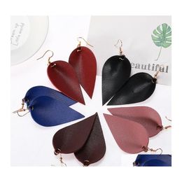 Other Lady Leather Petal Teardrop Earring Bohemian Leaf Dangle Earrings For Women Girls Jewelry Christmas Gift Fashion Accessory M66 Dhxjj