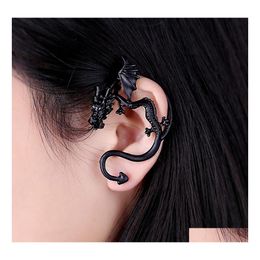 Ear Cuff Vintage Gothic Personalized Dragon For Women Punk Retro Clip On Earrings Fashion Jewelry Gift In Bk Drop Delivery Otfdl