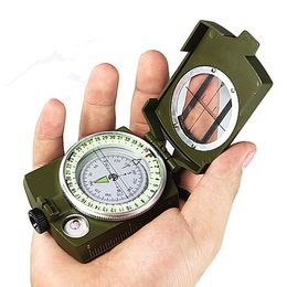 Outdoor Gadgets Professional Military Army Metal Sighting Luminous Compass For Camping Hiking Green