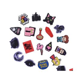 Shoe Parts Accessories 160Pcs Pvc Halloween Theme Witch Charms Decoration Buckle Jibitz For Croc Clog Decor Buttons Drop Delivery S Dhw19