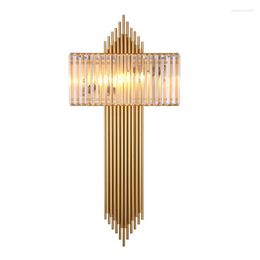 Wall Lamp Modern Gold Metal Clear Glass E14 LED Living Room Restaurant Light Parlour El Loft Sconce 110-240V