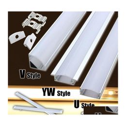 Led Bar Lights 30/50Cm U/V/Ywstyle Shaped Aluminium Accessories Channel Holder Milk Er End Up For Strip Light Drop Delivery Lighting H Ot7F5