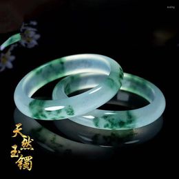 Bangle Genuine Natural Myanmar Jadeite Floating Jade Bracelet Women Fine Jewellery Accessories Jades Bangles For Ladies Gifts