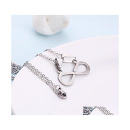 Pendant Necklaces Stainless Steel Mens Fashion Infinity Number Necklace For Women Chains Jewellery Drop Delivery Pendants Otc7S