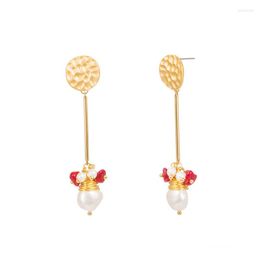 Stud Earrings Natural Geometry Colour Shell Pearl Earring Luxury Designer Jewellery Women Mens Earing NE1138