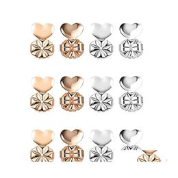 Earring Back Love Heart Backs Support Lifts Fits Jewellery Findings Gold Colour Sier Components Accessories Drop Delivery Otwut