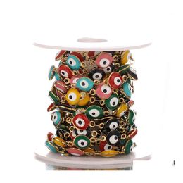 Chains 1 Metre Stainless Steel Turkey Eye Charm Enamel Diy Necklace Making Jewellery Findings Bracelet Components Bk Accessories Drop Dhe2G