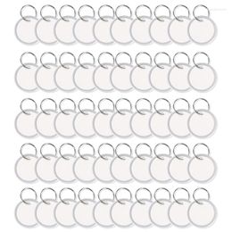 Keychains Round Tags Paper Labels Blank Hang With Metal Rim & Keyring For Lockers Pub Rest Supermarket El 50Pieces/Set