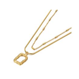 Pendant Necklaces Bohemia Titanium Steel Double Layer Geometric English Alphabet Necklace For Women Trendy Chain Drop Delivery Jewel Otimr