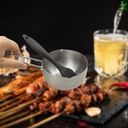 Bowls Barbecue Stainless Steel Seasoning Bowl With Handle Dish Round Rust-proof Home Sauce Sushi Korean Bbq Grilled