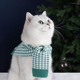 Dog Apparel Pet Shawl Houndstooth Scarf Cat Bib Winter Christmas Decoration Available For