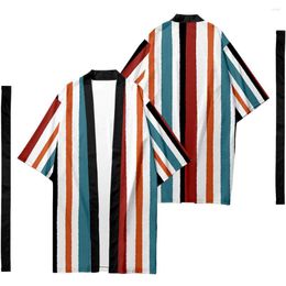 Ethnic Clothing Plus Size XXS-6XL Stripe Long Style Loose Japanese Cardigan Women And Men Harajuku Haori Kimono Cosplay Top Yukata Robe