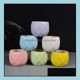 Planters Pots Aroon Colour Flowerpot Diamond Shape Geometric Cute Potted Plant Ceramics Flower Pot Home Decoration Sn3258 Drop Deli Dhqho