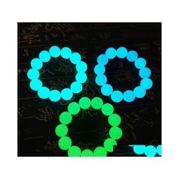 Arts And Crafts Stylish 8Mm Luminous Fluorite Natural Stone Bracelets Men Light Glowing Beads For Women Yoga Jewellery Drop Delivery H Dhl5H