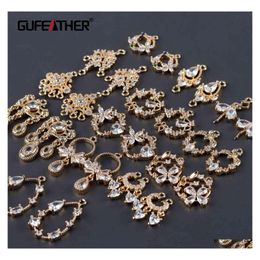 Chains Gufeather M962Jewelry Accessories18K Gold Platedzirconcopper Metaljump Ringcharmsjewelry Makingdiy Earrings10Pcs/Lot Drop Del Dh8Fd