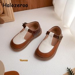 Flat Shoes 2023 Autumn Baby Girls Children Brown Brand Flats Toddler Casual Loafers Kids Leather Boys Dance Mary Jane