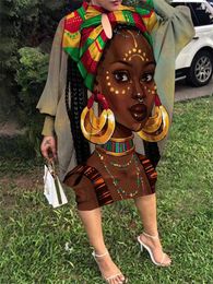 Casual Dresses Summer 2023 Women's Tropical Dress Fashion Long Sleeve Beach African Even Large Size Loose Party Evening