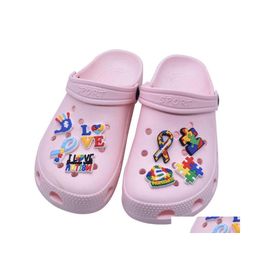 Shoe Parts Accessories Pvc Autism Puzzle Decorations For Croc Charms Clog Wristband Charm Accesssories Party Favours Birthday Gifts Dhcmv