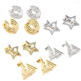 Stud Earrings Stainless Steel Star Zircon Geometry For Women Jewelry Gold Color Girls Gifts 2023 Trend