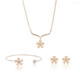 Necklace Earrings Set European And American Alloy Flower Bracelet