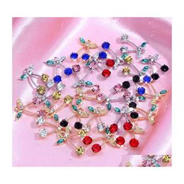 Chains 10Pcs/Set Gold Sier Color Cherry Crystal Charms Fashion Fruit Jewelry Accessories For Making Diy Earrings Pendant Necklaces D Dhnrg