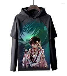 Men's Hoodies Code Geass: Lelouch Of The Rebellion Cosplay Hoodie Long Sleeves Hooded Shirt Black Print Pullover Tops