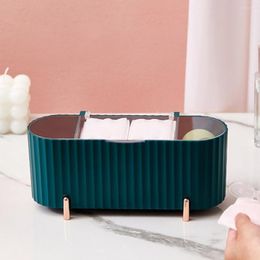 Storage Boxes Plastic Cosmetics Dust-proof With Cover Holder Eliminate Clutter Countertop Display Cases For Bathroom