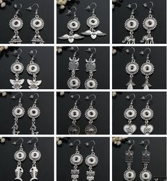 Charm 12mm Noosa Snap Button Dangle Chandelier Earring 12 Style selection angel mermaid elephant owl