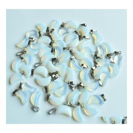 Arts And Crafts Natural Stone Opal Crescent Moon Shape Charms Pendants For Jewellery Making Diy Earrings Necklace Drop Delivery Home Ga Dhpec