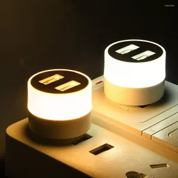 Night Lights Plug Lamp Mobile Power Charging Small Book Lamps LED Eye Protection Reading Light With USB Splitter