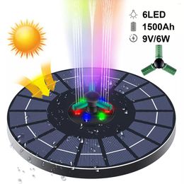 Garden Decorations 9V/6W Solar Water Fountain Pump Colourful With 6 LED Lights Floating Waterfall Bird Baths Pond Lawn Decor