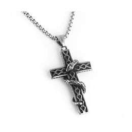 Pendant Necklaces Fashion Jewelry Cross Necklace Gothic Style Snake Hanging Drop Delivery Pendants Dhyoe