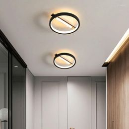 Ceiling Lights Modern LED Round For Hallway Corridor Black Gold Lustre Living Room Dining Kitchen 110V 220V Fixture Lamps