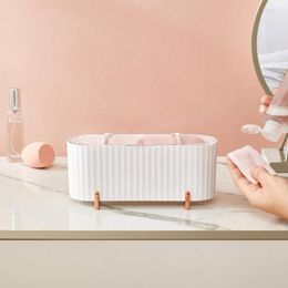 Storage Boxes Plastic Cosmetics Eliminate Clutter With Cover Desktop Box Multifunctional Holder For Bathroom
