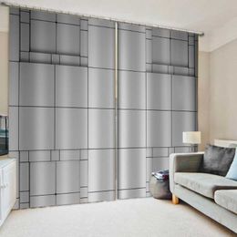 Curtain & Drapes European Luxury Blackout Living Room Bedroom 3D Window Curtains Gray Cortains