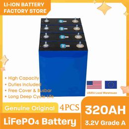 New 3.2V LiFePO4 Battery 320AH 310AH 4PCS Rechargeable Batteries Pack 12V 24V 48V DIY Cells For Boat Golf Cart RV With Busbars