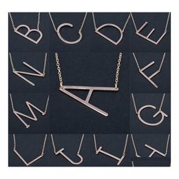 Pendant Necklaces Gold Sier Initial Letter For Women Personalised 26 English Alphabet Charm Chains Choker Fashion Jewellery In Bk Drop Otxce