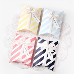 Gift Wrap 10Pcs Striped Case Chocolate Candy Box Wedding Birthday Biscuits Packaging Container (Without Ribbon Tag)