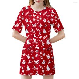 Party Dresses Christmas Dress 3D Printed Women Winter Short Sleeve 2023 Sexy Casual Clothes