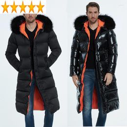 Men's Down Men Duck Jacket Clothing Long Parka Winter Jackets Thick Warm Coat Clothes Raccoon Fur Collar Hooded Erkekler Ceket