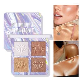 Nail Art Kits Body Highlighter Powder Palette Shimmer Face Contouring Bronzerr Makeup Brighten Skin Cosmetic Long-lasting