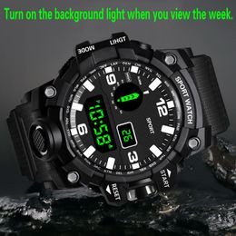 Wristwatches Sports Men Watches Digital LED Stopwatch Fashion Male Electronic Clock Waterproof Military Watch Relogio MasculinoWristwatches