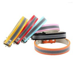 Dog Collars Reflective PU Leather Collar Soft Adjustable Puppy Necklace Cat Leash Pet Supplies For Small Medium And Large Dogs