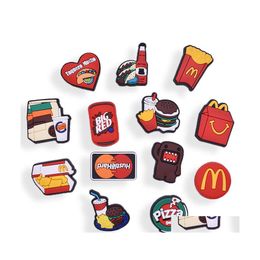 Shoe Parts Accessories Soft Rubber Cute Burger Fries Croc Charms Buckle Charm Clog Buttons Gift Drop Delivery Shoes Dh0Mb