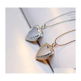 Pendant Necklaces Fashion Jewellery Diy Openable Locket P O Box Necklace Rhinstone Heart Floating Drop Delivery Pendants Dhpjv