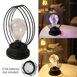 Table Lamps 1Pc Creative E27 Iron LED Night Light Christmas Party Home Daily Lamp Battery Powered Desktop Bulb (without Battery)