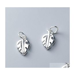 Charms Hollow Out Craftwork Leaf 1M 925 Sterling Sier Fine Small Dangle Pendants Diy Women Men Jewellery Findings For Birthday Drop De Dhswn