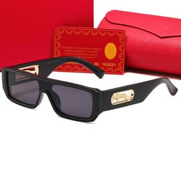 Cool Sunglasses Mens Designer Sunglasses Shadow Box Frame Gold Silver Metal Full Rim Rectangular Frames Acetate Carti Sun Glasses for Women