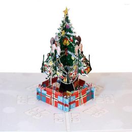 Christmas Decorations Handmade 3D Up Festival Greeting Cards Merry Tree Xmas Gift 3