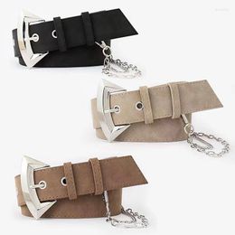 Belts Punk Style Ladies Fashion Belt Hip Hop Chain Decorative Trendy Cool PU Leather Waistband Jeans Trousers Adorned CummerbundsBelts Donn2